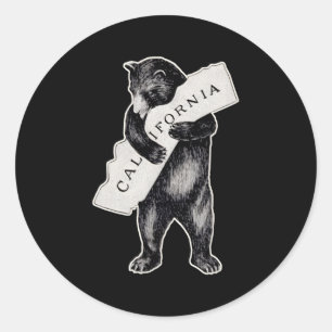 Pegatina Redonda Amo el oso del Orgullo Cali de California