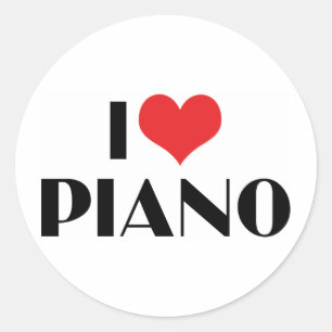 Pegatina Redonda Amo el piano