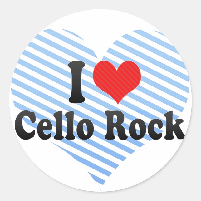 Pegatina Redonda Amo el rock de Cello (Anverso)