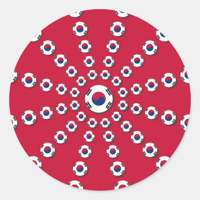 Pegatina Redonda Amo el Rojo (Anverso)