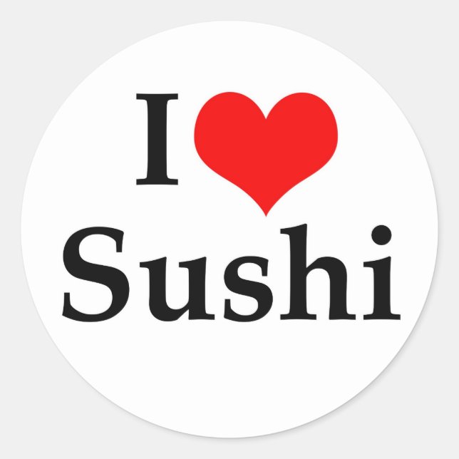 Pegatina Redonda Amo el sushi (Anverso)