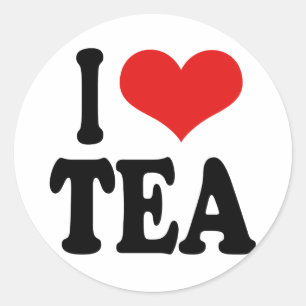Pegatina Redonda Amo El Té