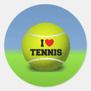 Pegatina Redonda Amo el Tenis