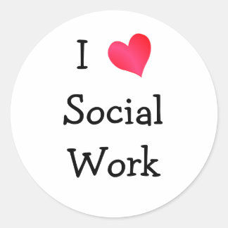 Pegatina Redonda Amo El Trabajo Social