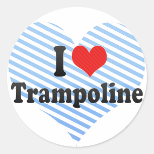 Pegatina Redonda Amo el trampolín