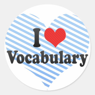 Pegatina Redonda Amo el vocabulario