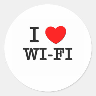 Pegatina Redonda Amo el Wi-Fi