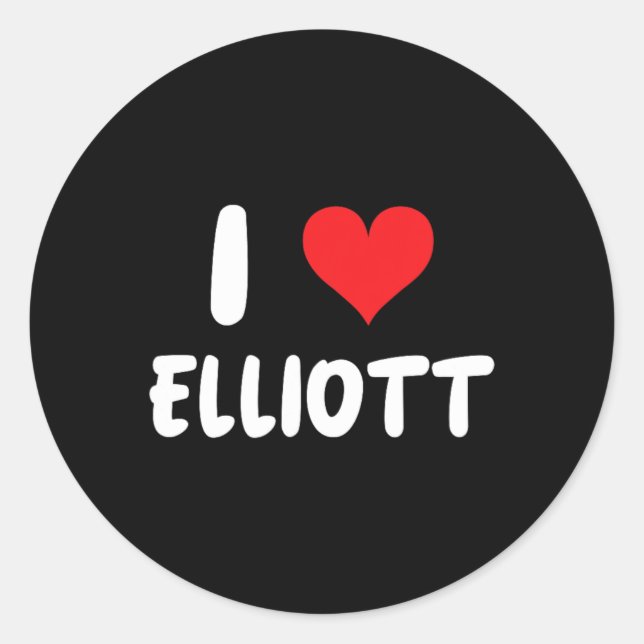 Pegatina Redonda Amo Elliott - Corazón (Anverso)