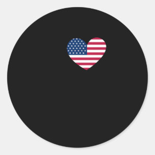 Pegatina Redonda Amo Emo Usa La Bandera