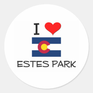 Pegatina Redonda Amo ESTES PARK Colorado
