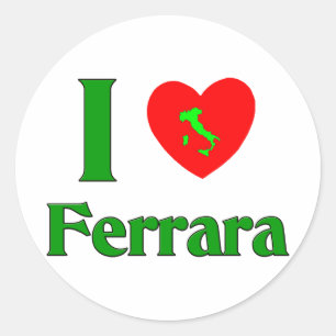 Pegatina Redonda Amo Ferrara Italia