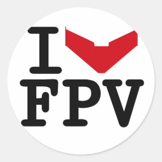Pegatina Redonda Amo FPV