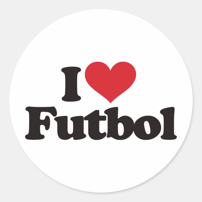 Pegatina Redonda Amo Futbol (Anverso)