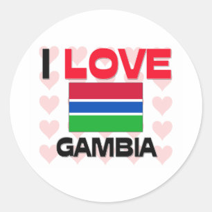 Pegatina Redonda Amo Gambia