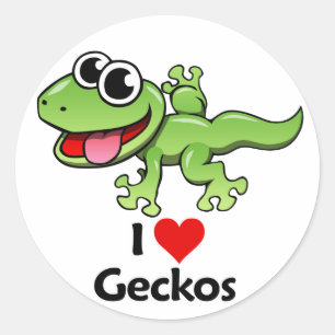 Pegatina Redonda Amo Geckos
