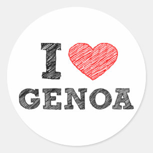 Pegatina Redonda Amo Génova