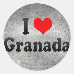Pegatina Redonda Amo Granada, España