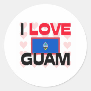 Pegatina Redonda Amo Guam