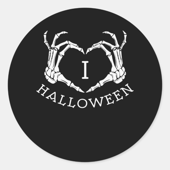 Pegatina Redonda Amo Halloween (Anverso)