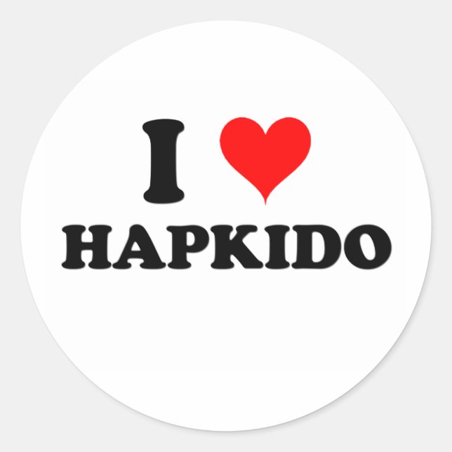 Pegatina Redonda Amo Hapkido (Anverso)