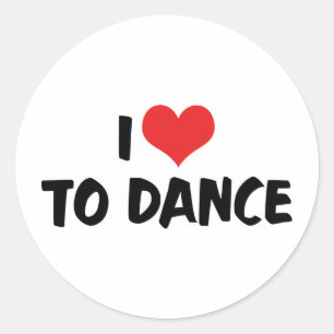 Pegatina Redonda Amo Heart To Dance - Tango Vals Ballet Amante