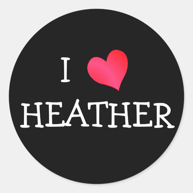 Pegatina Redonda Amo Heather (Anverso)