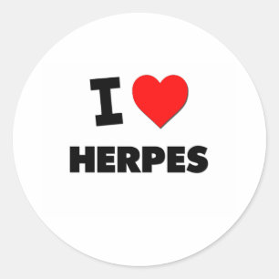 Pegatina Redonda Amo Herpes