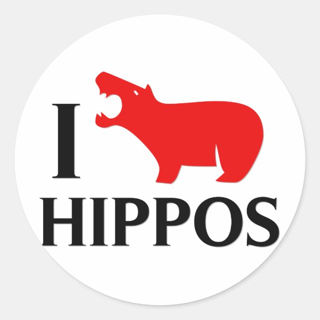 Pegatina Redonda Amo Hippos (Anverso)