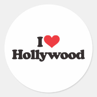 Pegatina Redonda Amo Hollywood