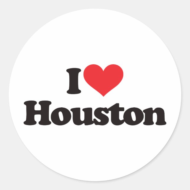 Pegatina Redonda Amo Houston (Anverso)