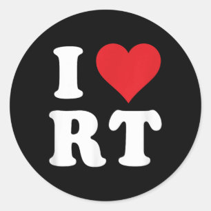 Pegatina Redonda Amo Iniciales Rt I Heart R.t. Nombre I