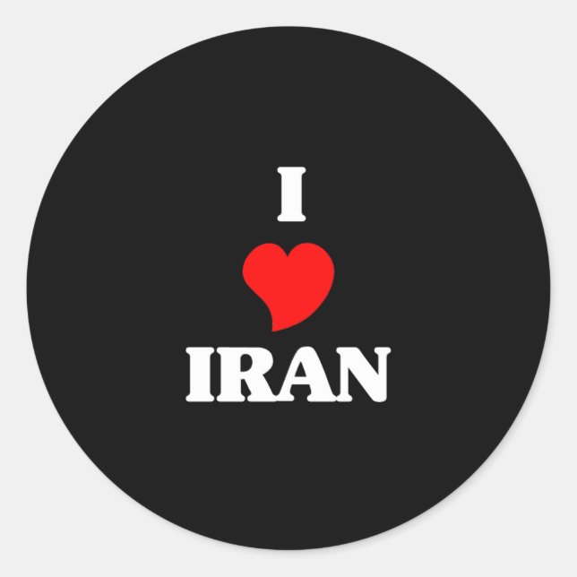 Pegatina Redonda Amo Irán (Anverso)