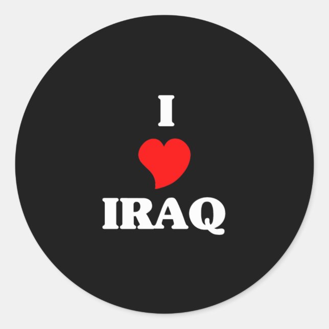 Pegatina Redonda Amo Iraq (Anverso)