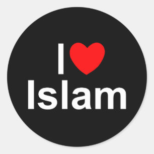 Pegatina Redonda Amo Islam (del corazón)