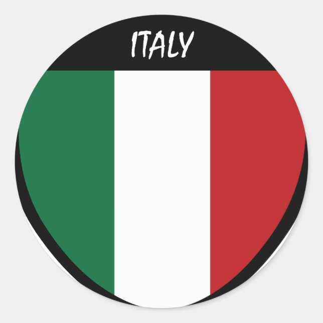 Pegatina Redonda Amo Italia (Anverso)