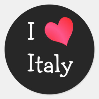 Pegatina Redonda Amo Italia
