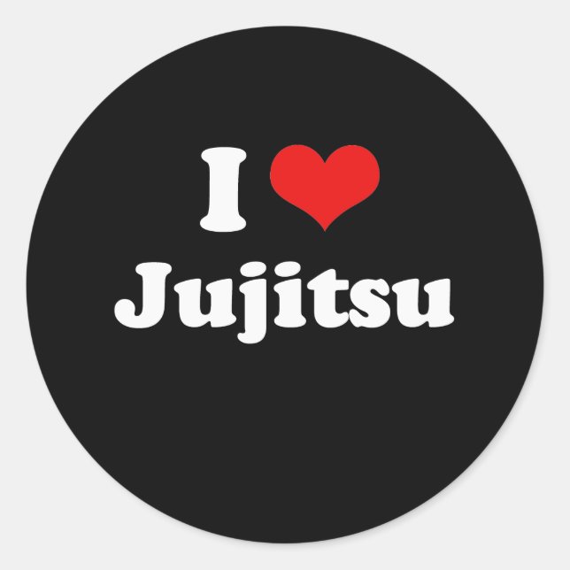 Pegatina Redonda Amo Jujitsu Tshirt (Anverso)