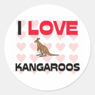 Pegatina Redonda Amo KangaROOS