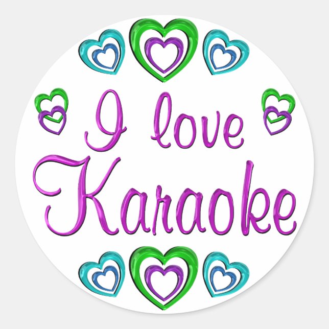 Pegatina Redonda Amo Karaoke (Anverso)
