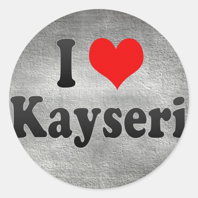 Pegatina Redonda Amo Kayseri, Turquía (Anverso)