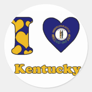 Pegatina Redonda Amo Kentucky