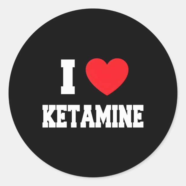 Pegatina Redonda Amo Ketamine (Anverso)