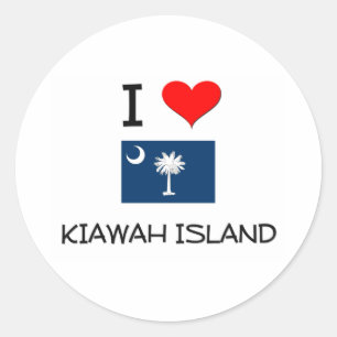 Pegatina Redonda Amo Kiawah Island Carolina del Sur