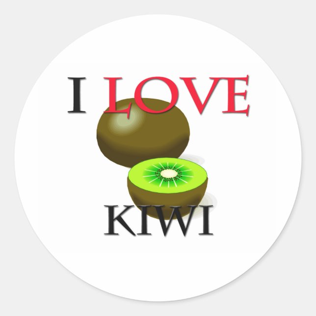 Pegatina Redonda Amo Kiwi (Anverso)