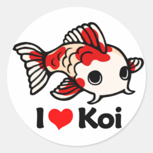 Pegatina Redonda Amo Koi