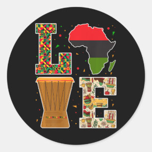 Pegatina Redonda Amo Kwanzaa Kinara Celebración del Patrimonio Afri