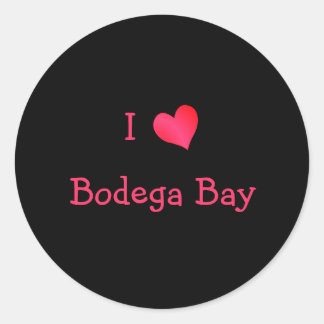 Pegatina Redonda Amo la Bahía de Bodega