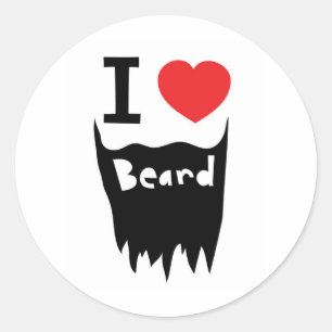 Pegatina Redonda Amo la barba