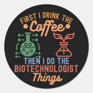 Pegatina Redonda Amo la biotecnología, citas de biotecnología2