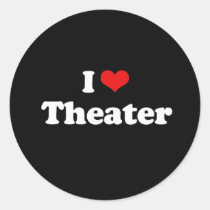 Pegatina Redonda Amo La Camiseta Del Teatro